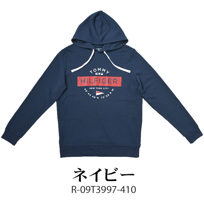 TOMMY HILFIGER トミーヒルフィガー メンズ ネイビー グレー パーカー トレーナー スウェット ロゴ プリント プルオーバー
