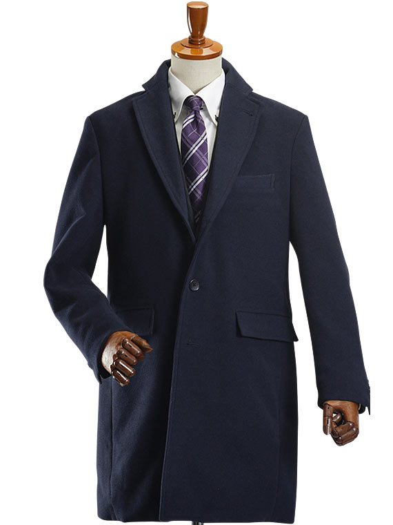 チェスター コート メンズ チェスターフィールドコート ニーレングスコート メルトン ウールライク 送料無料 スーツスタイルmarutomi