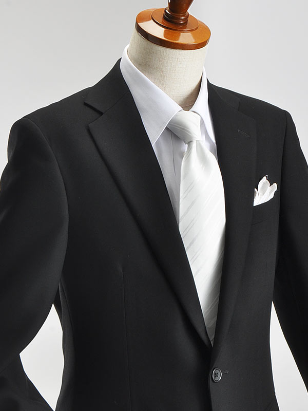 SUPER100's 2ツボタンスタイリッシュ・フォーマルスーツ（メンズ セレモニー 結婚式 冠婚葬祭 スーパー100's アジャスター付 ブラック  黒 礼服 スリムスーツ）【送料無料】 suit | スーツスタイルMARUTOMI