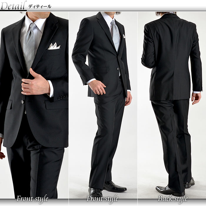 Black Formal 2ツボタン シングル フォーマルスーツ アジャスター付