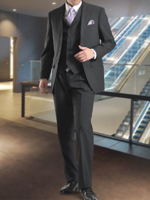 襟付きベストで着こなす貫禄ある正統派3ピーススタイル メンズスーツのスーツスタイルmarutomi 公式通販