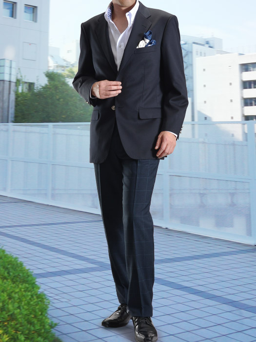 正統派紺ブレザーを主役に 上品ビズカジスタイル メンズスーツのスーツスタイルmarutomi 公式通販